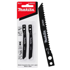 Kit 2 Lâminas Serra Tico-Tico Makita A-86533 Original Aço HCS 9 Dentes para Madeira Plástico Profissional