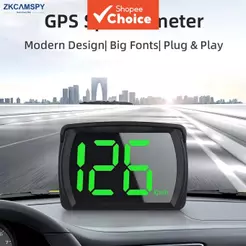 Velocímetro digital HUD de GPS para carro - Medidor de velocidade com fonte grande - Visor de proa universal