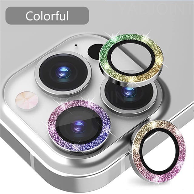 Aro de Lente Com Brilho Strass Para iPhone 11 12 13 14 15 Plus 16 17 Max Air Capa Protetora Resistente à Água