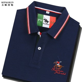 Marca Paul camisa masculina de algodão mercerizado cor sólida manga curta lapela camiseta Casual colarinho roupas superi