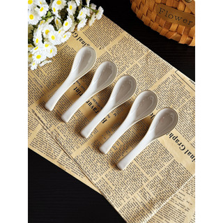 Colher de cerâmica retrô colher de cerâmica colher de porcelana de cerâmica pequena de C