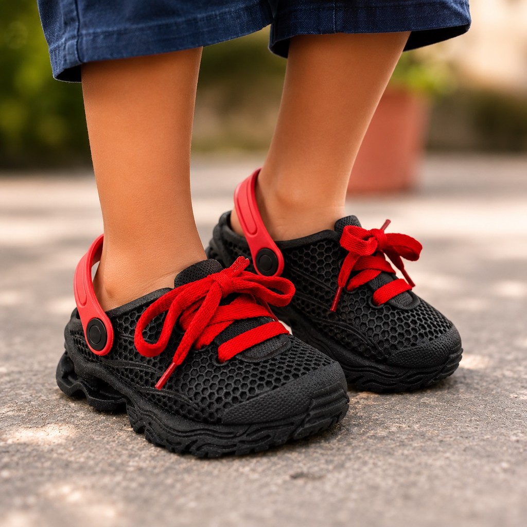 Tênis Babuche Infantil Menina Leve Menino Respirável Antiderrapante Confortável Preto Casual Rosa — imagem 2 de 2