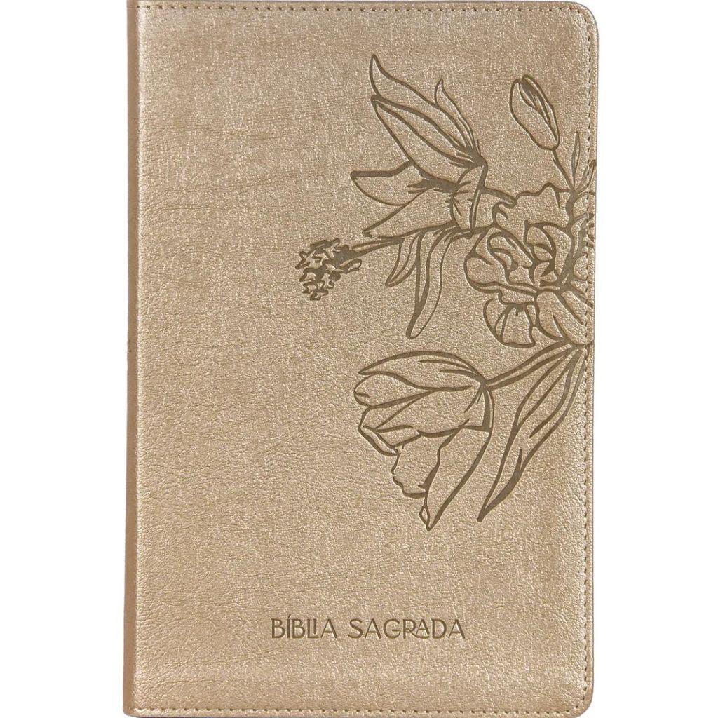 Bíblia Sagrada The Purpose Book | A21 | Capa Couro Soft Bege Flores