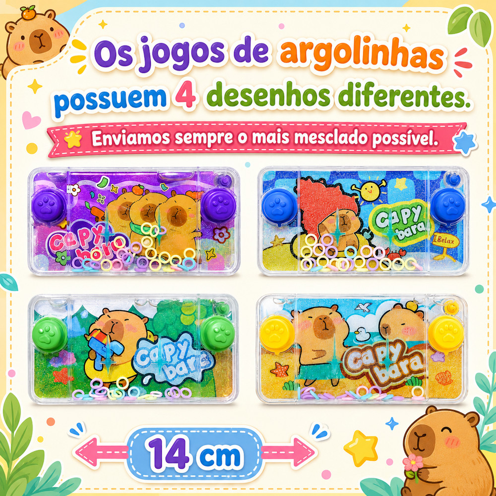 Detalhes do 24 Brinquedo Aquaplay Argolas Capivara p/ Sacolinha Surpresa