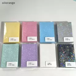 OLL 50 Peças Mangas De Cartão Kpop 61x91mm 20C Suporte De Coração Brilhante Para Cartões Postais Holo Filmes De Carga Su