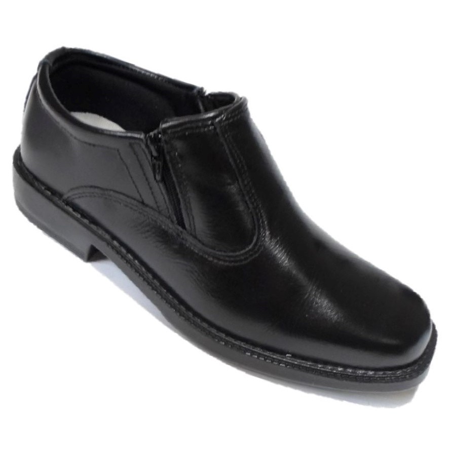 Sapato Social Masculino Couro Meia bota Com Ziper Fecho Botinha Solado Costurado Ref 5035 Cor Preto