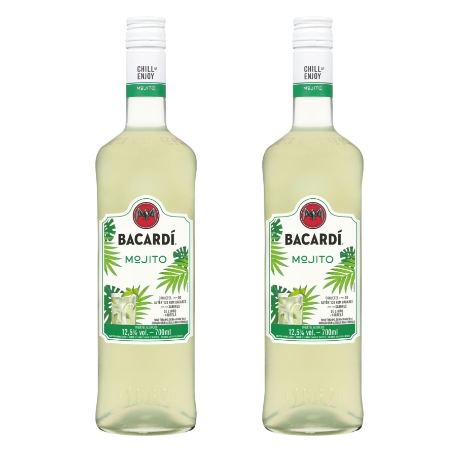 RUM BACARDI MOJITO 700ML KIT 2 UNIDADES