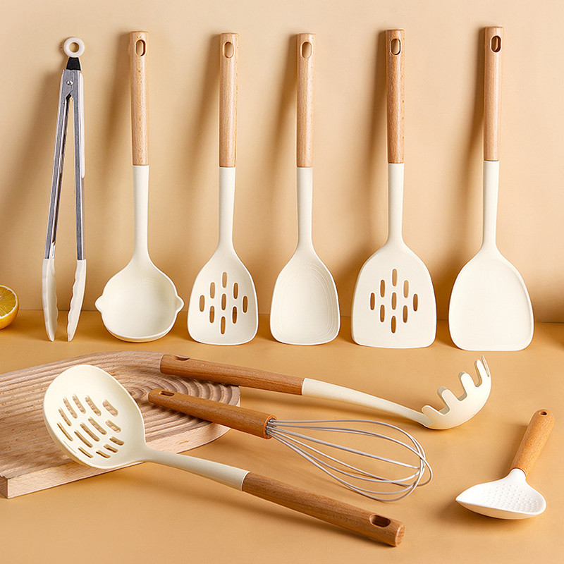 Conjunto de utensílios de cozinha Espátula de Silicone Panela antiaderente Espátula especial Colher de sopa não machuca 