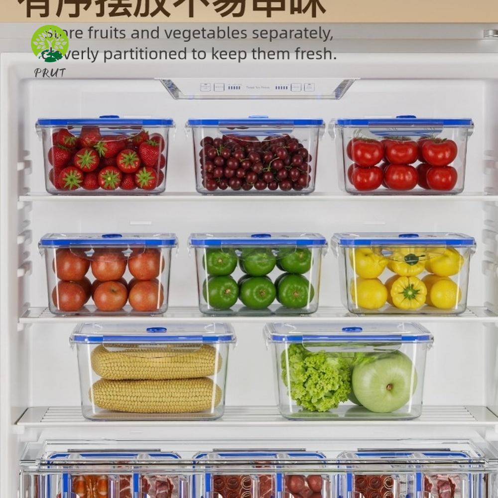 Recipientes De Armazenamento De Alimentos Com Temporizador Organizador Hermético De Geladeira Para Vegetais