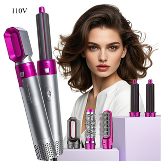 5 em 1 Secador de Cabelo Profissional Escova Alisadora Modeladora 110V
