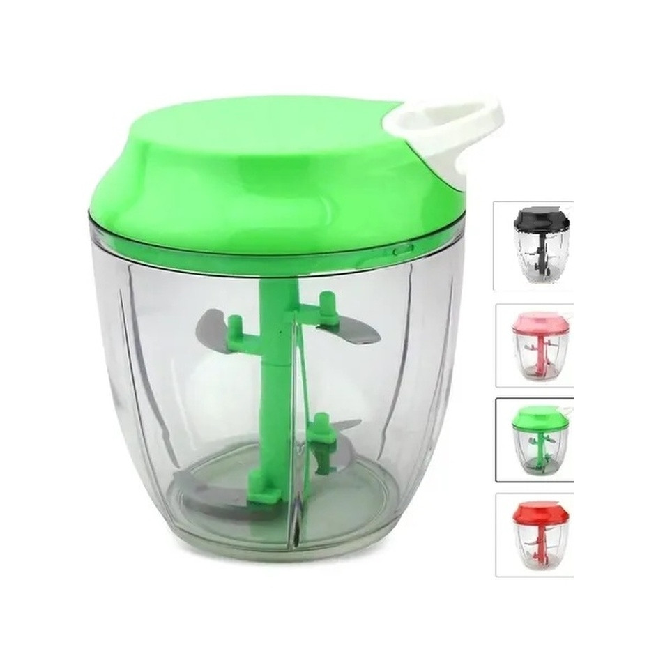 12 Processador De Alimentos / Batedeira Manual A Corda Com 5 Laminas De Inox 900ml 14,5x12,5cm De Ø