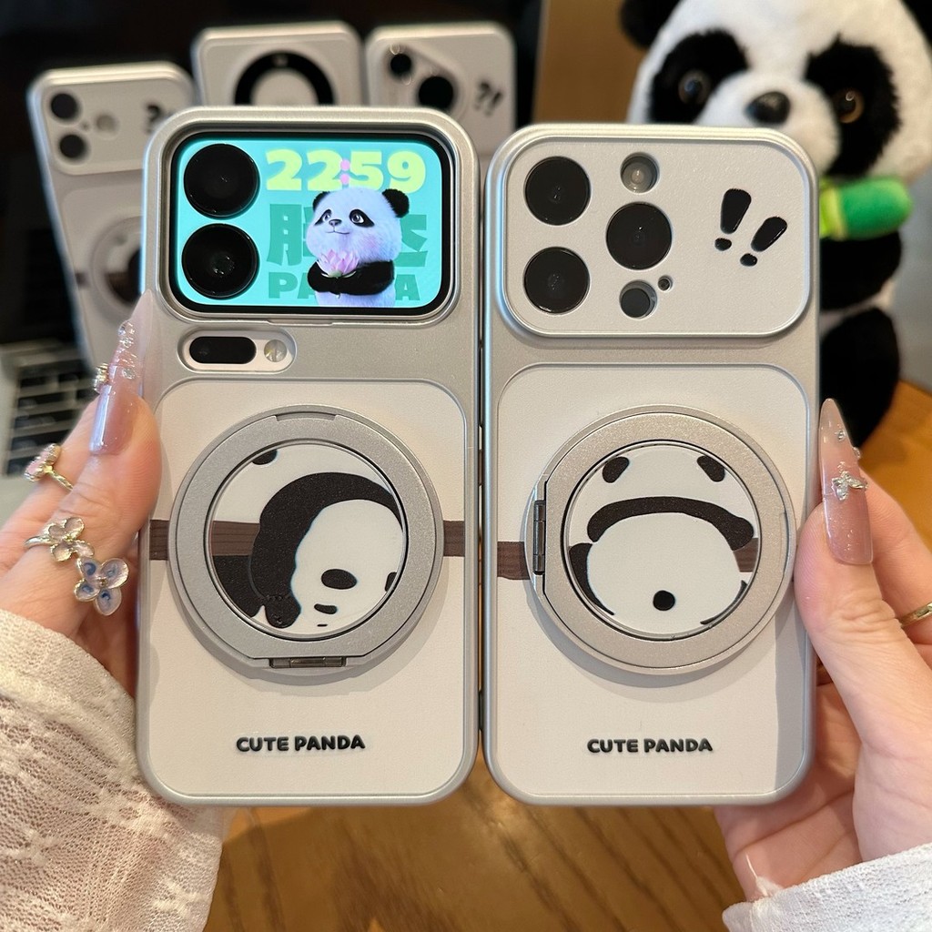 Capa de Telefone com Suporte de Panda Fofo para Samsung Galaxy A27 A37 A36 M36 F36 A35 A34 A33 M32 A31 A26 A25 A24 A23 A