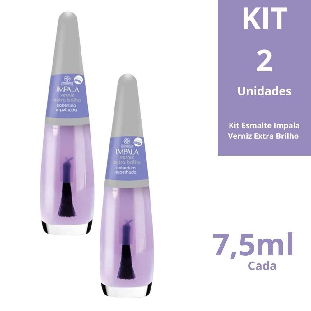 Kit Esmalte Impala Verniz Extra Brilho 7,5ml 2 Unidades