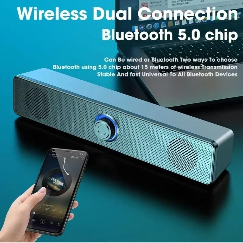 SODYX PC Soundbar , Alto-Falante Bluetooth Estéreo De Graves Fortes , Barra De Som Compacta Sem Fio Com Alimentado Por U