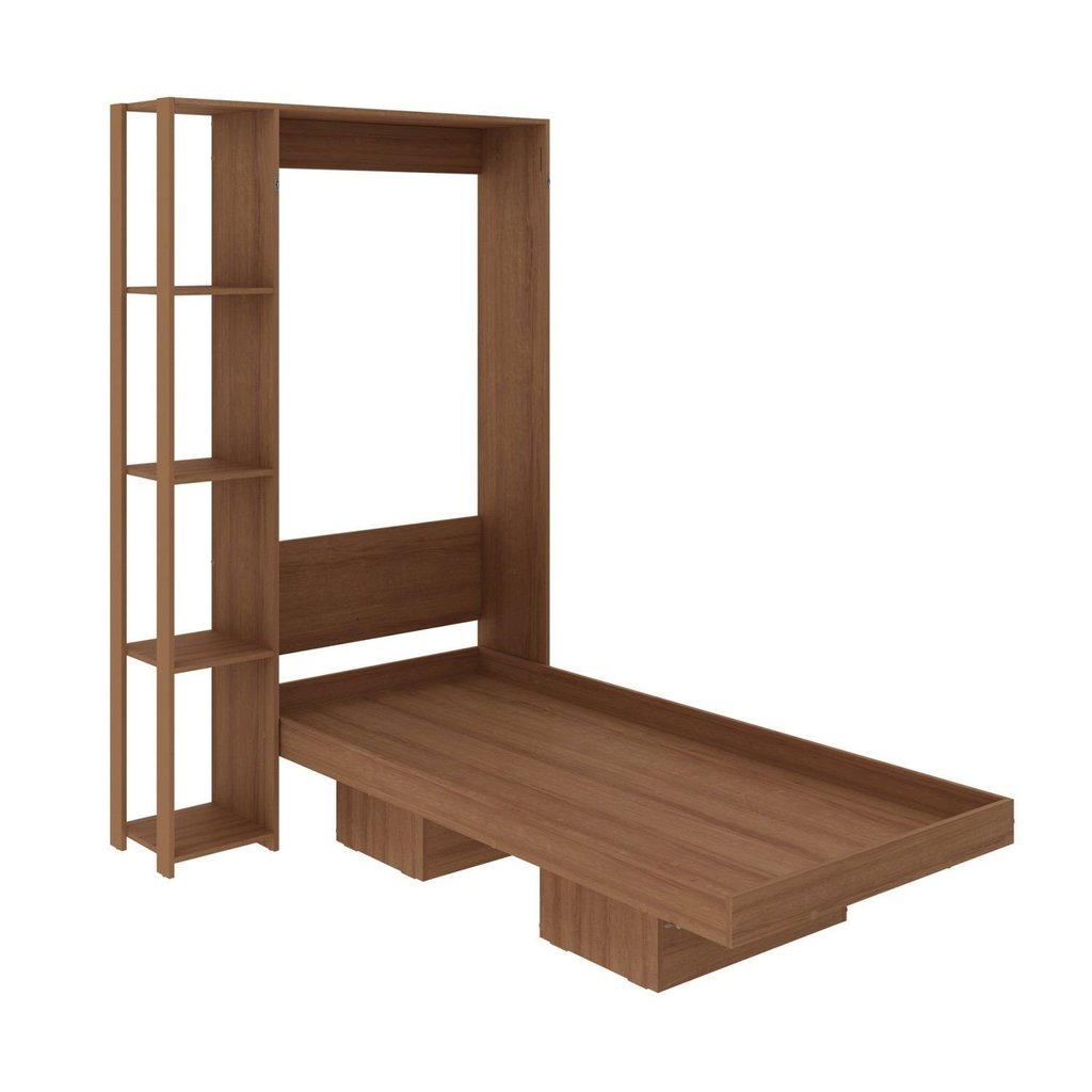Cama Articulada Solteiro 4 Prateleiras 2 Nichos 128,5x193cm CM8013 Laranja/Amêndoa Amêndoa · foto 2