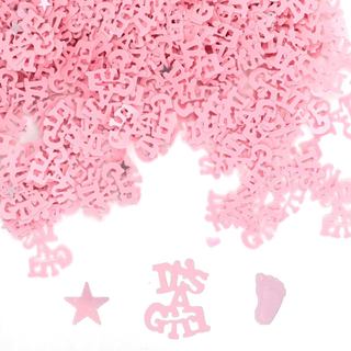 Confete Rosa para Chá de Bebê - 1000 Peças de Decoração de Mesa com Glitter para Aniversário de Menina, Revelação de Gên
