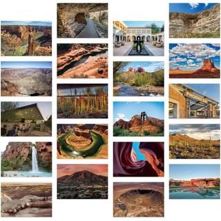 Pacote de 20 Postais Vintage com Paisagens do Arizona, Estados Unidos, Postais de Todo o Mundo, Cartões de Saudação para