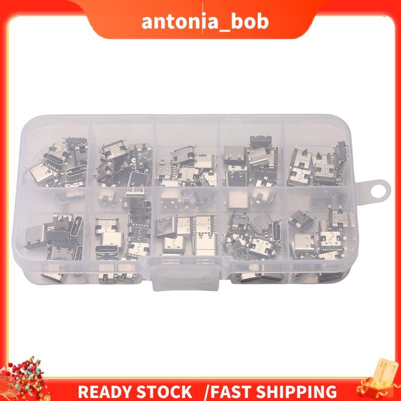 100 Pçs/Lote 10 Modelos Tipo-C Conectores De Doca De Carregamento USB Mix 6Pin E 16Pin Uso Para Telefone Kits De Reparo 