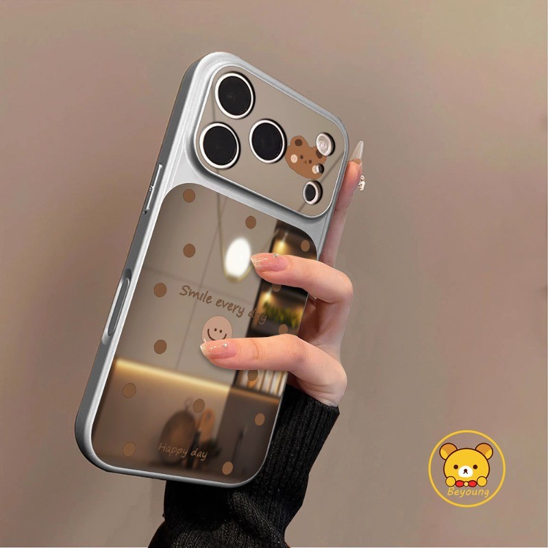 Capa De Telefone Espelhada De Urso Fofo Para Samsung Galaxy A27 A37 A36 M36 F36 A35 A34 A33 A32 M32 A31 A26 A25 A24 A23 