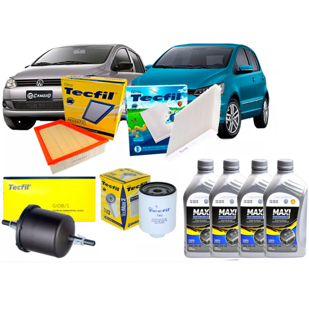 Kit Revisão Volkswagen Crossfox 2010/2017 4L 5W40 Sintético Todos os Filtros