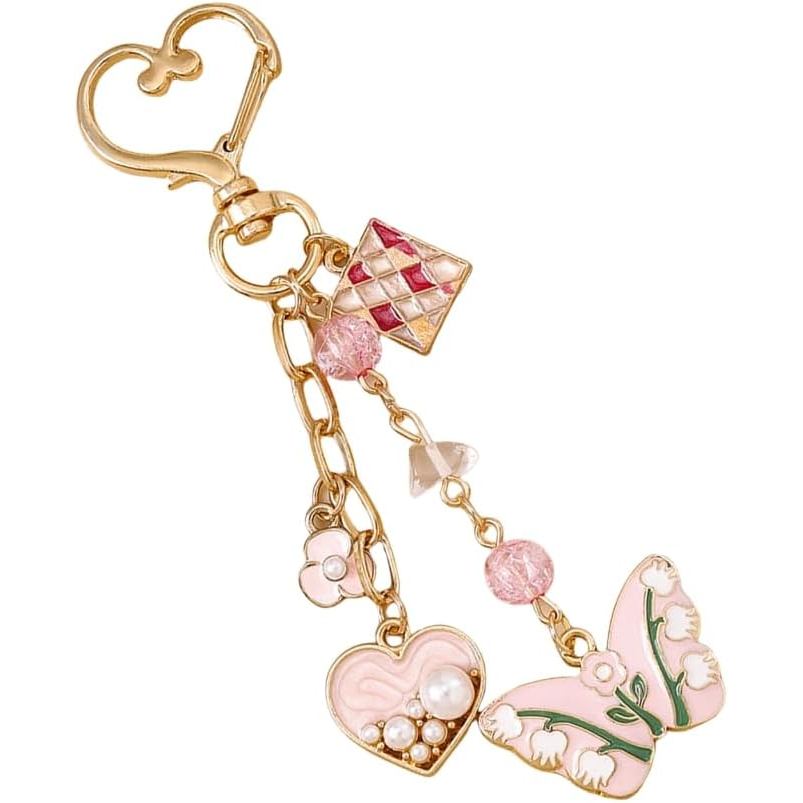 Anéis de Borboleta, Decorações para Bolsas, Acessório de Chaveiro, Pingente de Metal com Textura de Liga, Presente para 