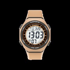 Relógio Digital Esportivo Shunway LED 50M Bege Unissex