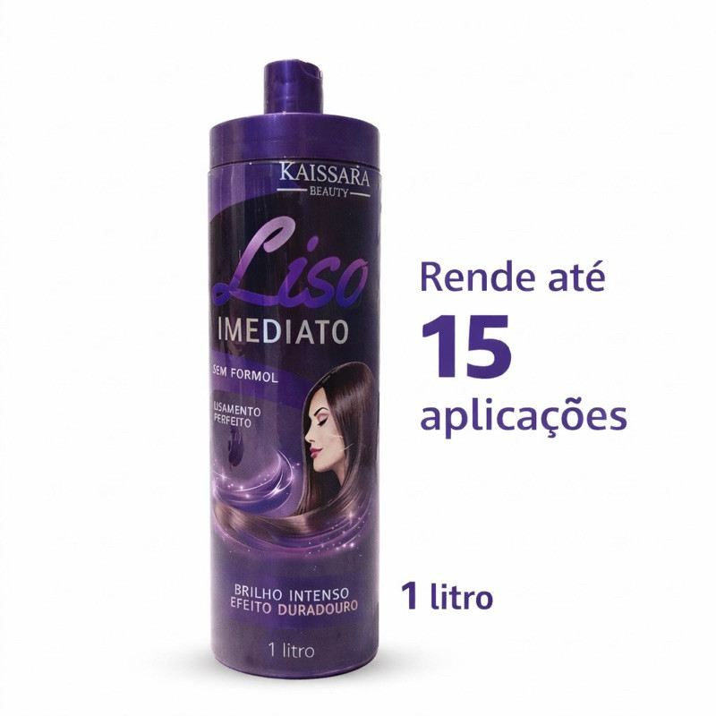 Progressiva Kaissara 1 Litro Liso Imediato e Espelhado Alinhamento Capilar Profissional Redução de Volume Original