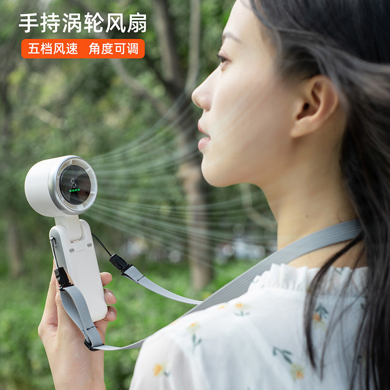 [Novo produto] N607 Ventilador portátil turboalimentado de alta velocidade com Display Digital Mini pendurado no pescoço