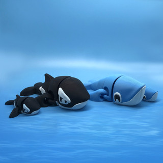 Impressão 3D Versão Q Baleia Assassina Articulação Tamanho Móvel Simulação Ocean Hall Modelo Animal Presente Criativo