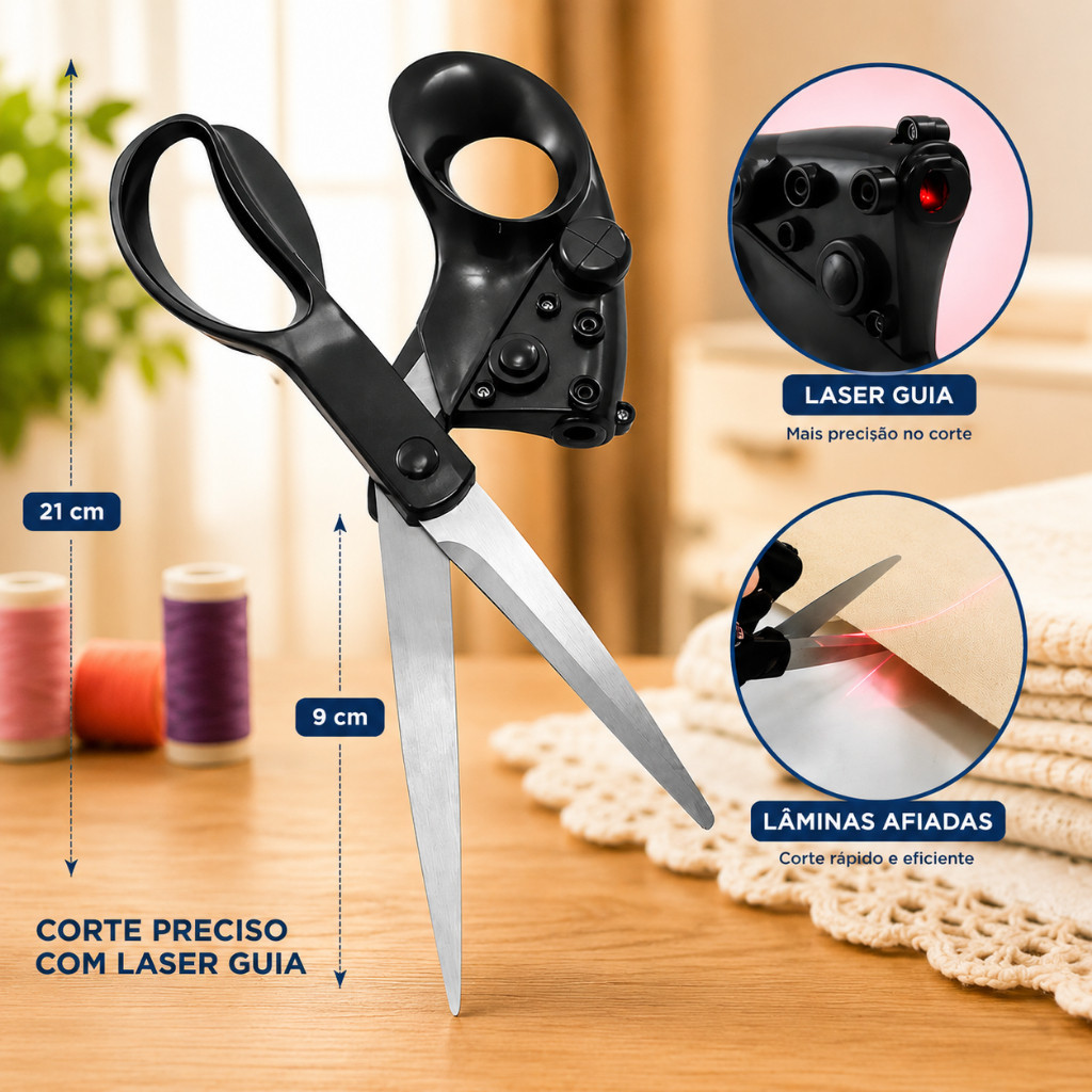 Tesoura de Corte Aço Inox Mira Laser