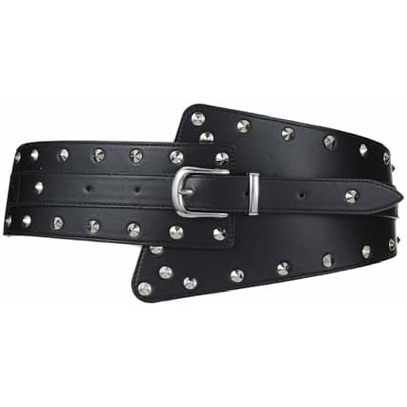 Cinto Largo Cravejado Fivela Punk Corrente Traje Para Envoltório Vestido Cintura Terno Saia Jeans