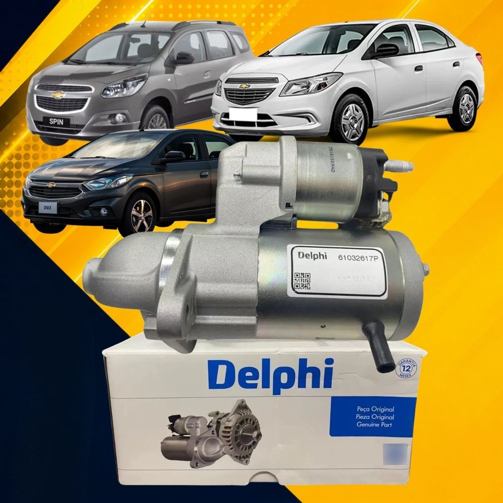 Motor De Partida Arranque Gm Cobalt Spin Onix Prisma Montana 13 Dentes PG260D+ 12V Delphi
