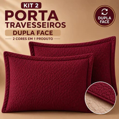 Kit 2 Fronhas Porta Travesseiros 50x70 Dupla Face Matelado Premium Toque Macio Decorativo 2 Cores