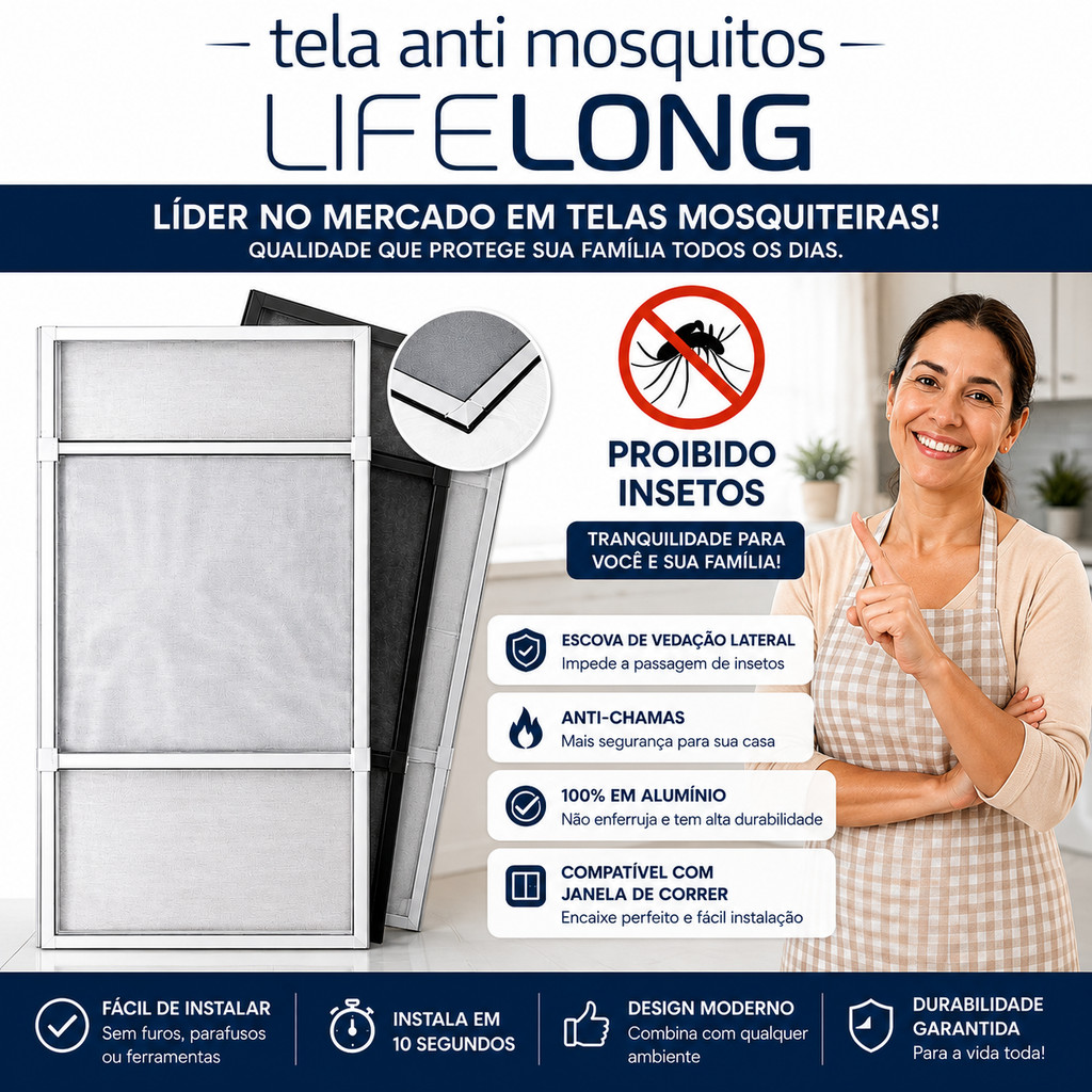 Tela Para Janela De Apartamento E Casa Encaixe Mosquiteiro
