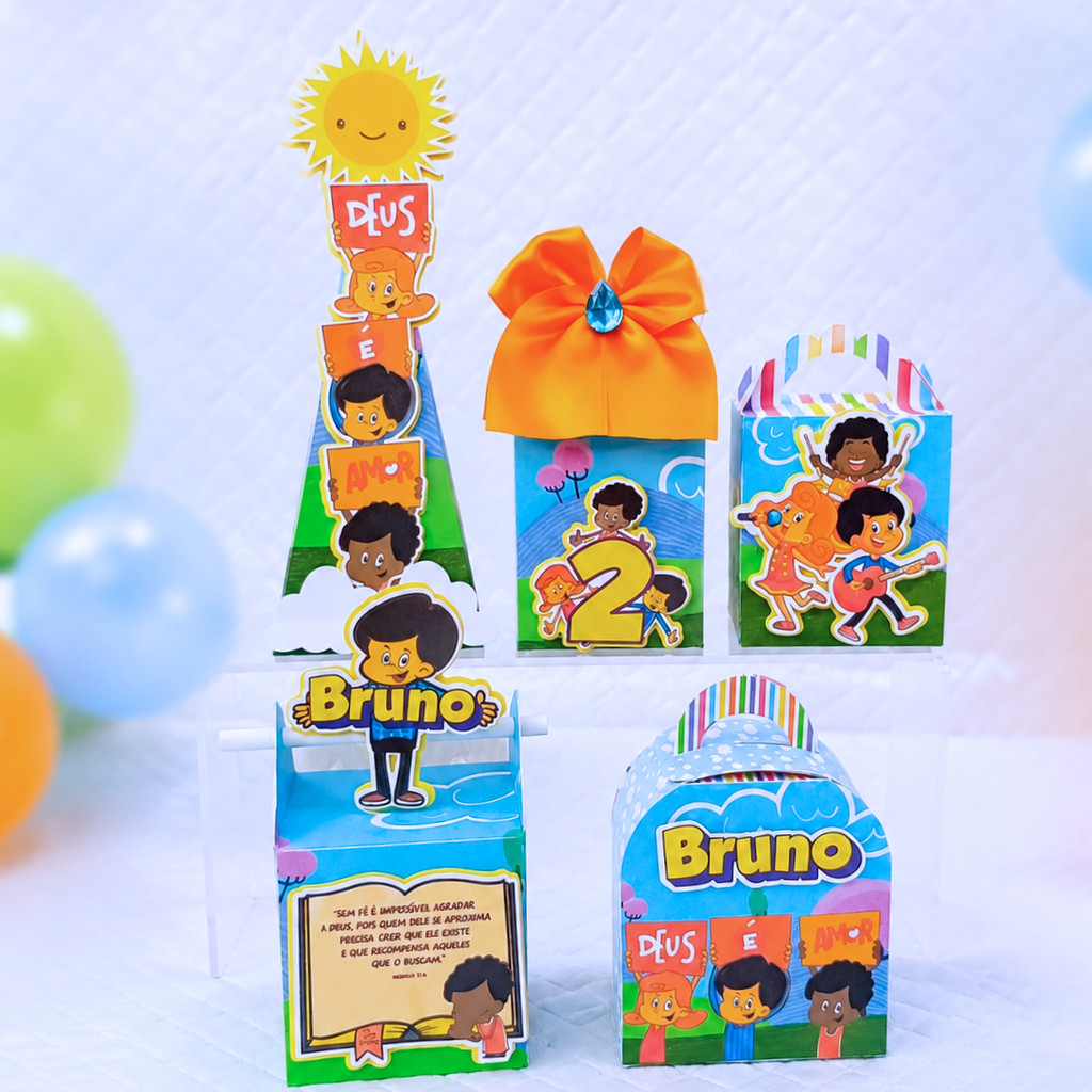 Kit Caixas TRÊS PALAVRINHAS Personalizado Lembrancinha de festa infantil aniversário
