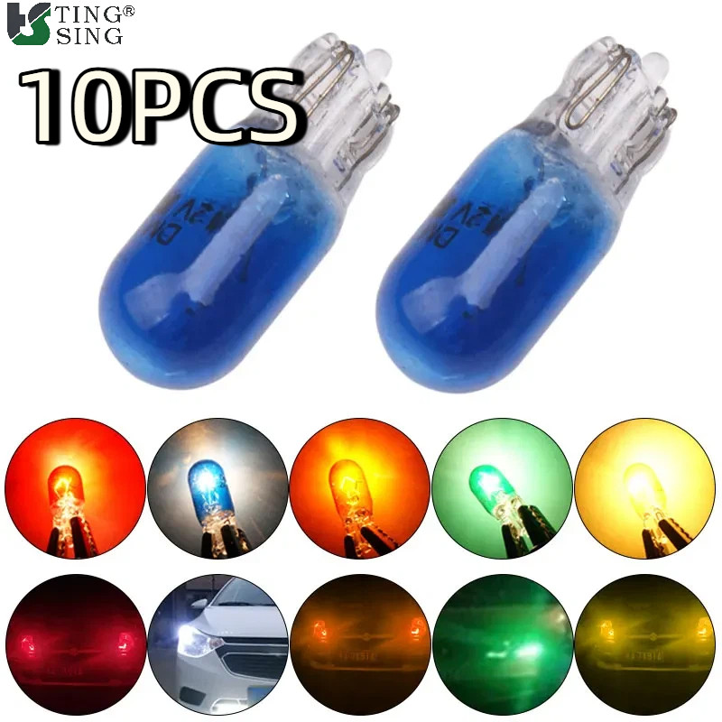 10 Pçs Carro Halogênio T10 W5W 12V 5W Lâmpada De Cunha Do Instrumento Luz Leitura 194 158 Lâmpadas LED Interior Folga