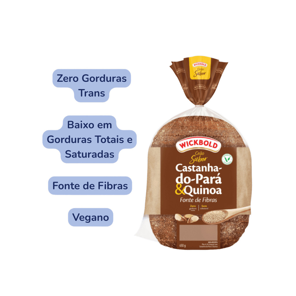 Wickbold Pão de forma sabor castanha-do-Pará & quinoa 500g