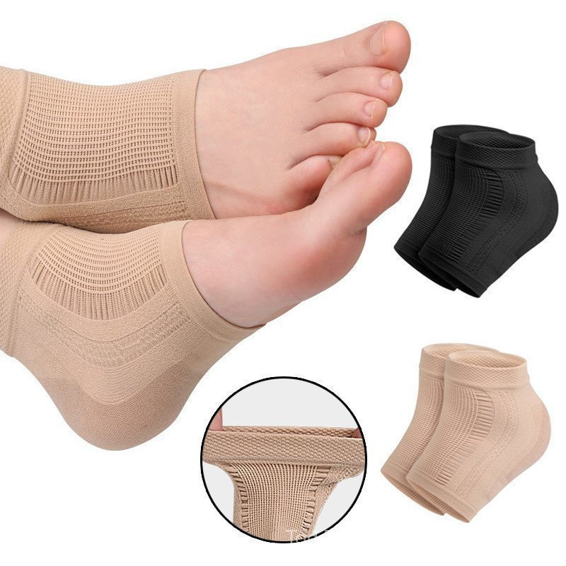 1 Par De Meias De Gel De Cor Sólida Cuidados Com Os Pés Protetor De Pele Dura Seca Prevenir Rachaduras No Calcanhar