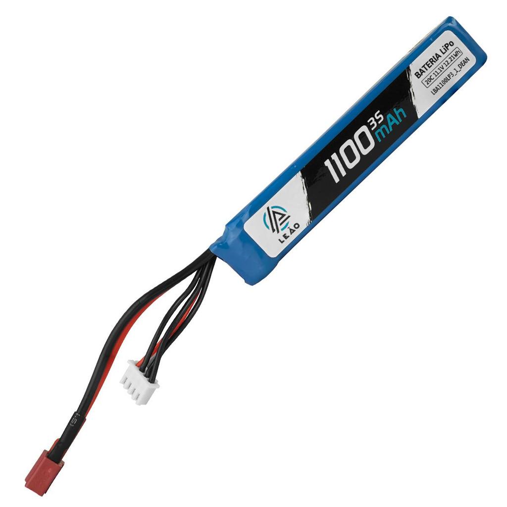 Bateria Lipo 11,1V 1100mAh 20C Airsoft 3S Leão Polímero