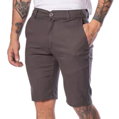 Bermuda Jeans Masculina Preston Slim Cinza Escuro
