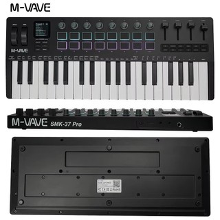M-VAVE SMK-37 PRO Keyboard 37 key 3.5mm MIDI 16 RGB Drum Padswith Sound Source Supports Wireless Connection to Multiple