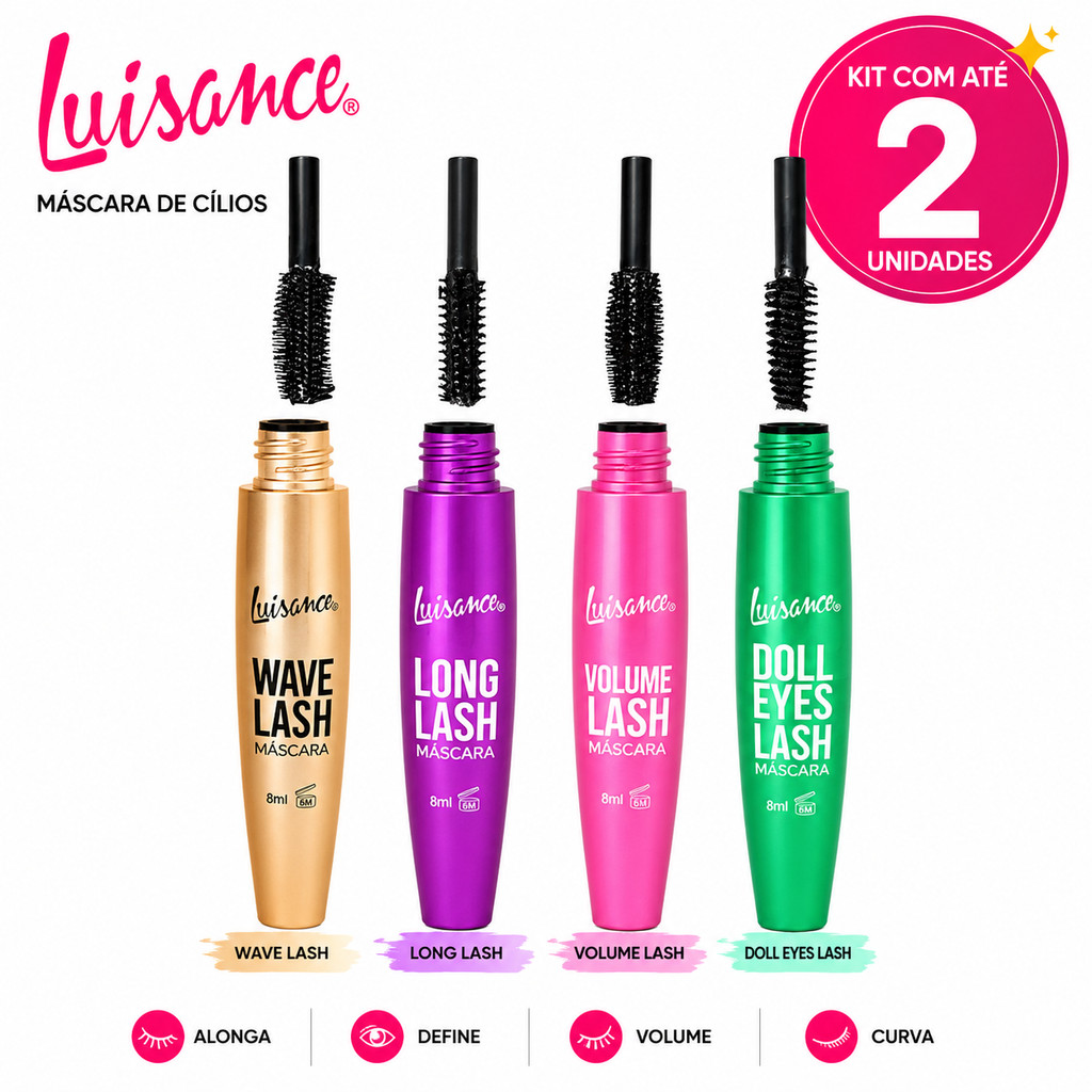 Máscara de Cílios Luisance Original | Wave Lash Volume Lash Long Lash Doll Eyes | Alongadora e Volumizadora