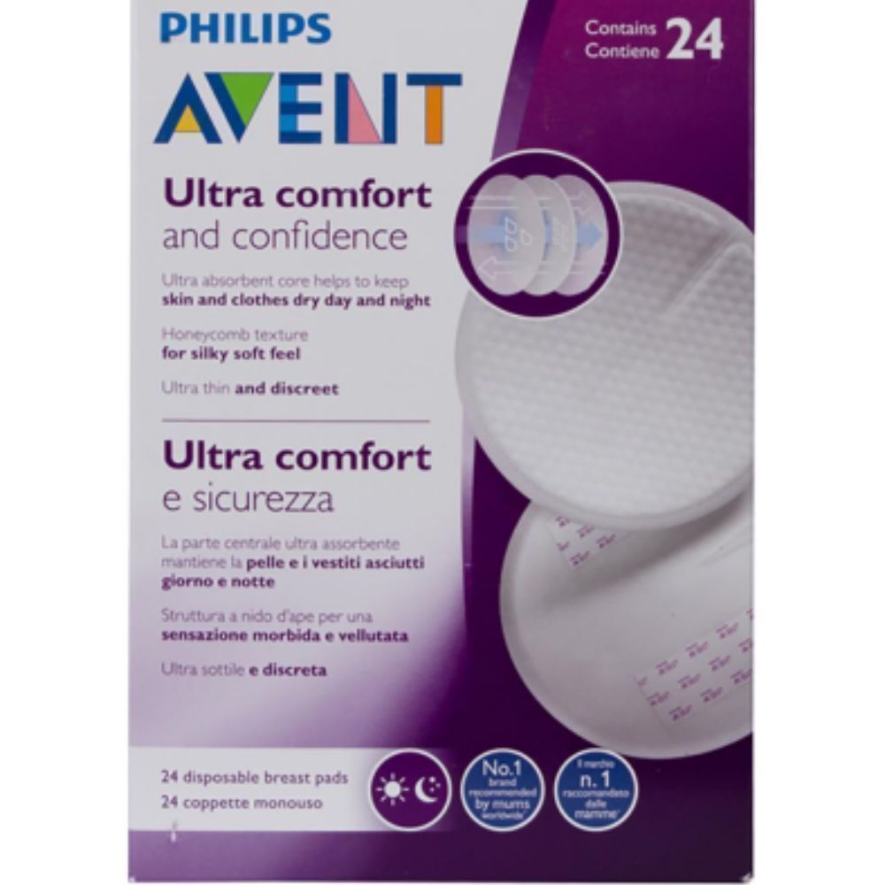 Absorvente Protetor de Seios Avent Descartável Dia e Noite com 24 Unidades