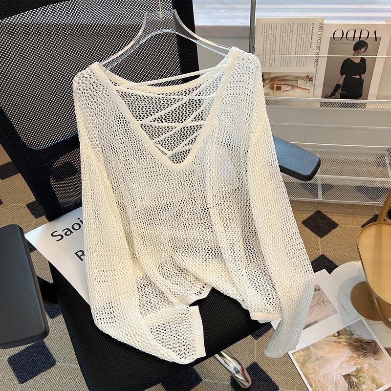 Suéter De Malha De Seda Gelada Listrado Preto E Branco Feminino Outono Manga Comprida Solta Estilo Preguiçoso Blusa Quen