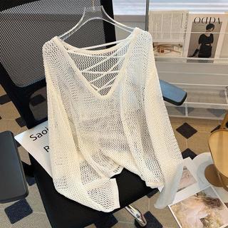 Suéter De Malha De Seda Gelada Listrado Preto E Branco Feminino Outono Manga Comprida Solta Estilo Preguiçoso Blusa Quen