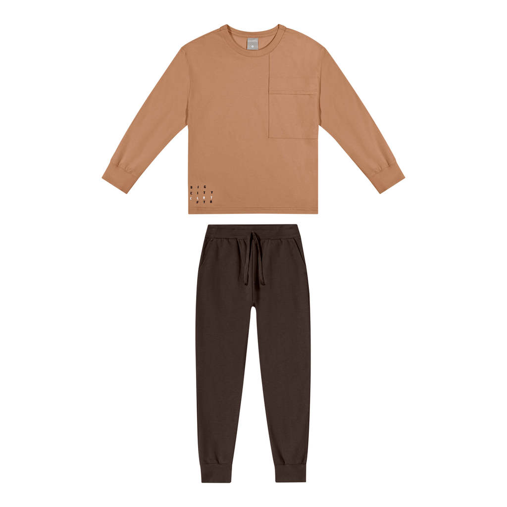 Conjunto Longo Infantil Menino Urbano Colorittá Marrom