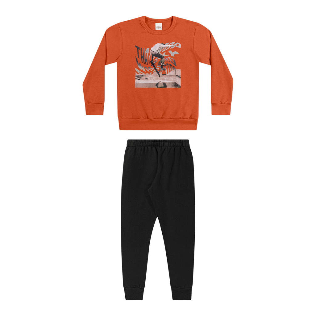 Conjunto Longo Infantil Menino Esportes Elian Laranja