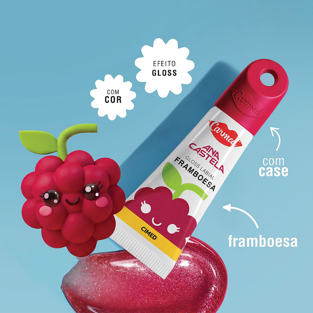 Lançamento Gloss Labial Carmed Ana Castela Framboesa, Pêssego e Lichia 5g · foto 2