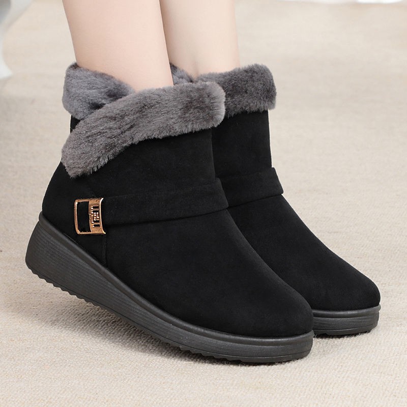 Sapatos de algodão feminino inverno novo estilo velo-velo botas de neve sapatos femininos quente mãe sapatos médio-Ag