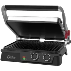 Grill Elétrico Oster OGRL640 Timer Control com Chapas Destacáveis 2100W Preto 220V